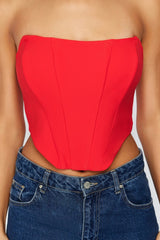 Strapless bustier top with fitted cut