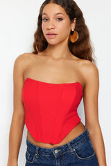 Strapless bustier top with fitted cut