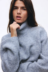 KNITTED SWEATER WITH HIGH COLLAR