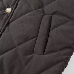Diamond quilted jacket with stand-up collar