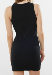 Black ribbed bodycon mini dress