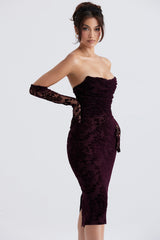 Svart axelbandslös elegant korsettklänning