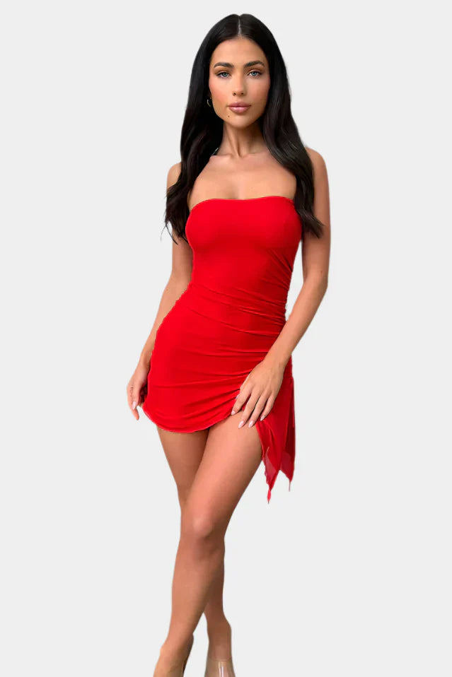 Strapless bodycon mini dress