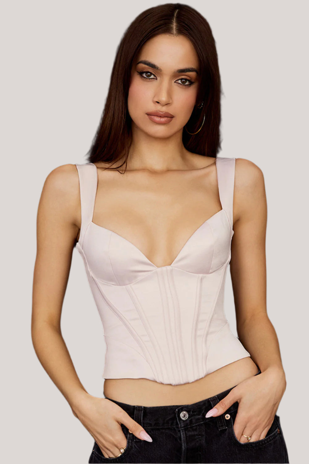 Korsett i structuredsatin