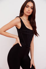Svart korsett-topp med smal passform