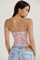 Korsett med rosa spetsar