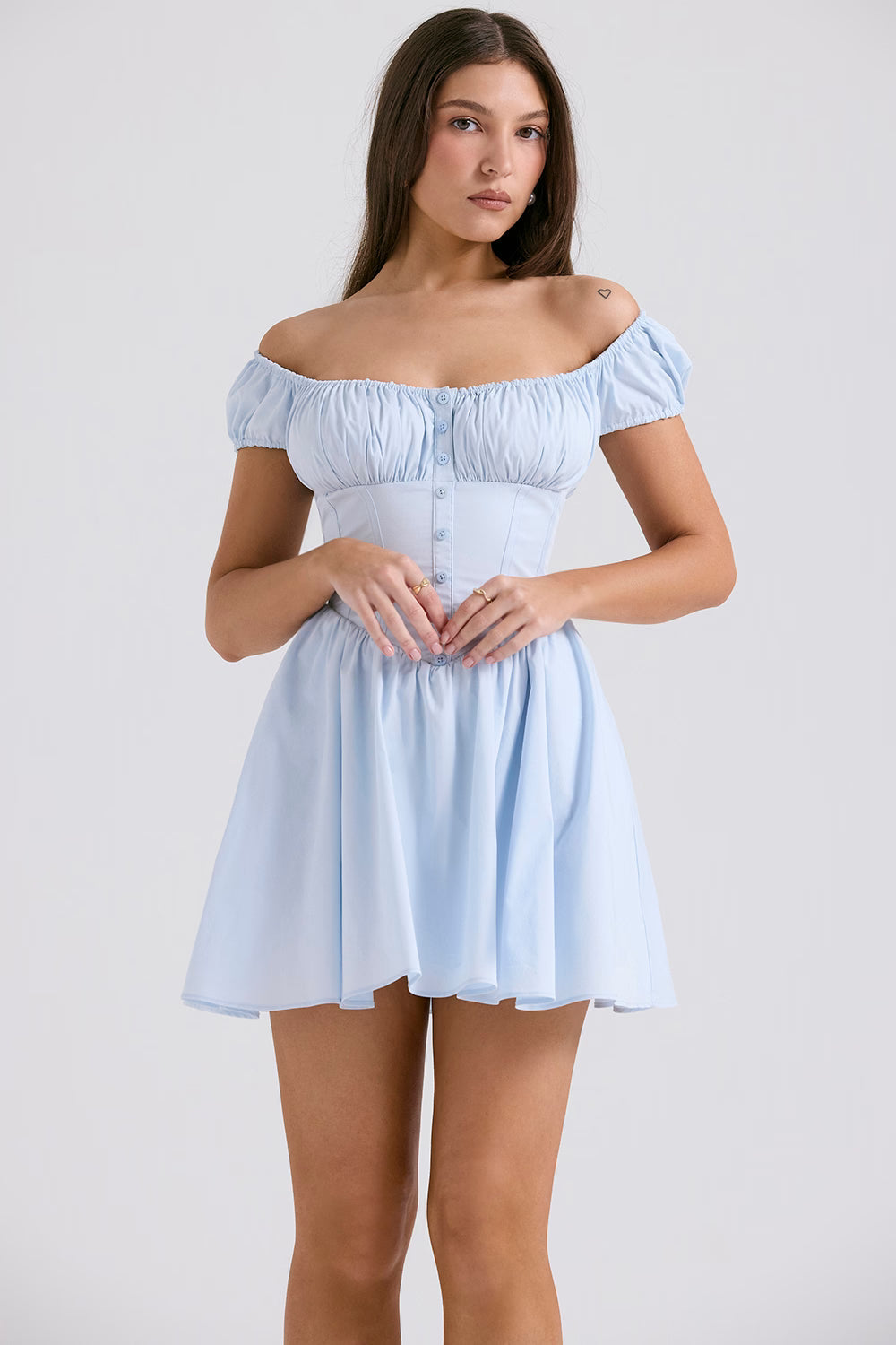 Off-the-shoulder corset dress