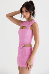 Rosa utskuren korsett med minikjol