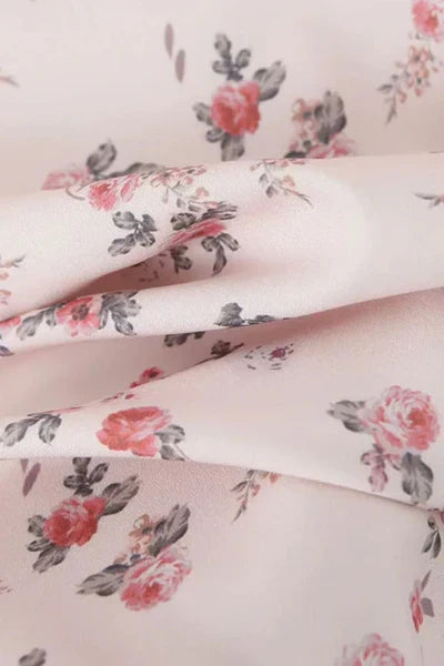 Cream floral print mini dress