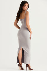 Smoke bodycon långklänning