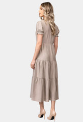 Timeless midi dress with layered skirt