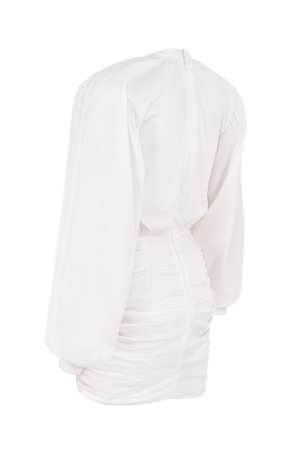 Vit miniklänning med rund halsringning