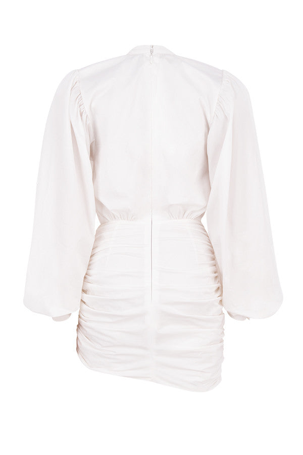 Vit miniklänning med rund halsringning