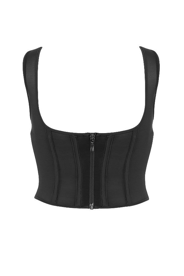 Svart korsett-topp med smal passform