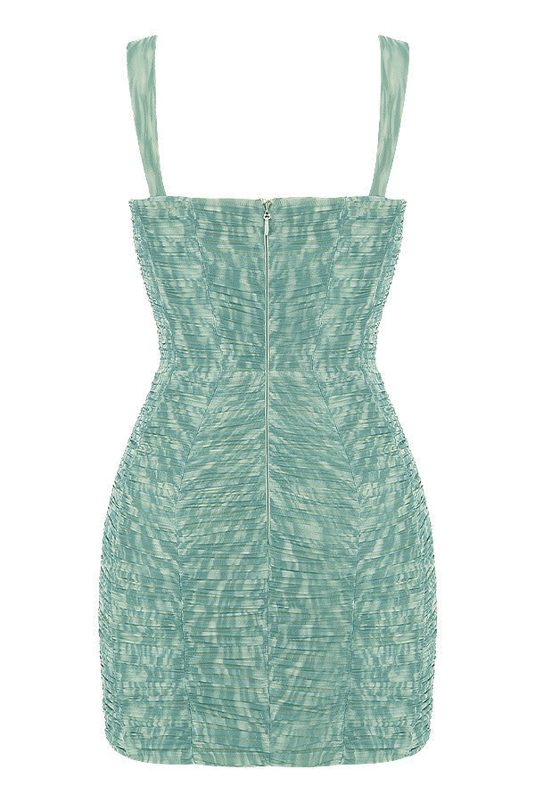 Miniklänning med kristaller och volanger