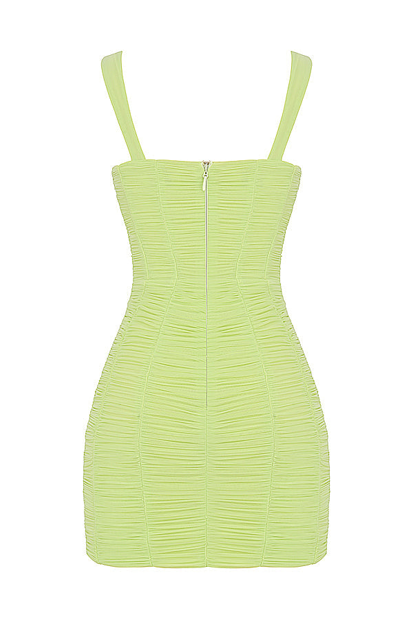 Miniklänning med kristaller och volanger