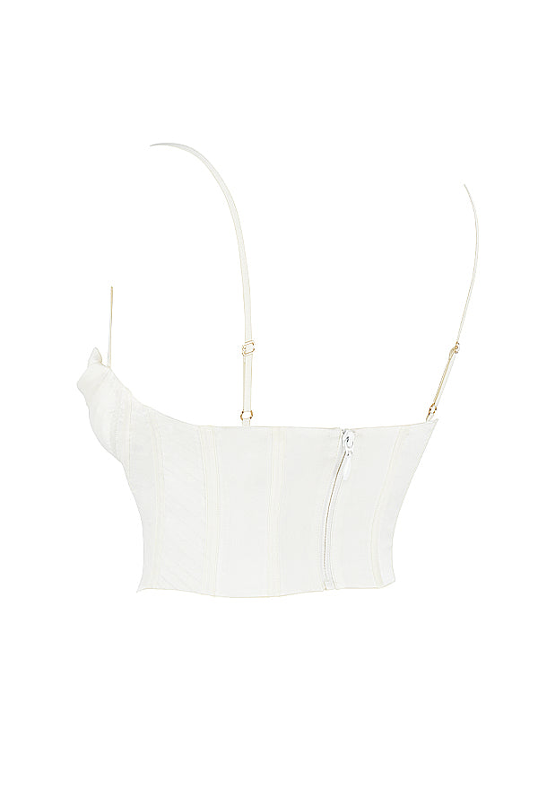 Satin draperad korsett