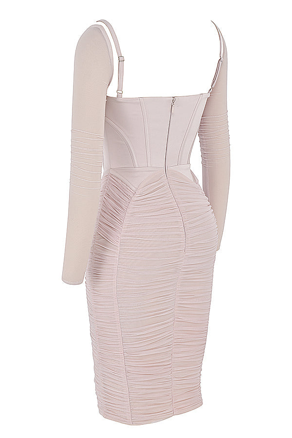 Smal korsettklänning med lång ärm