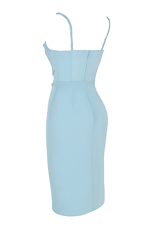 Draperad midiklänning korsett