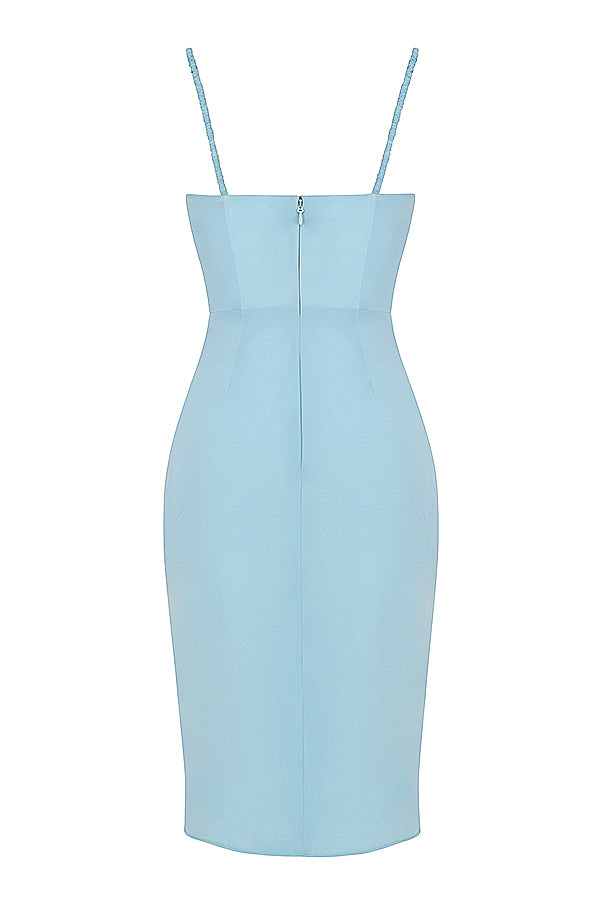 Draperad midiklänning korsett