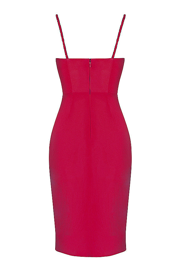 Draperad midiklänning korsett