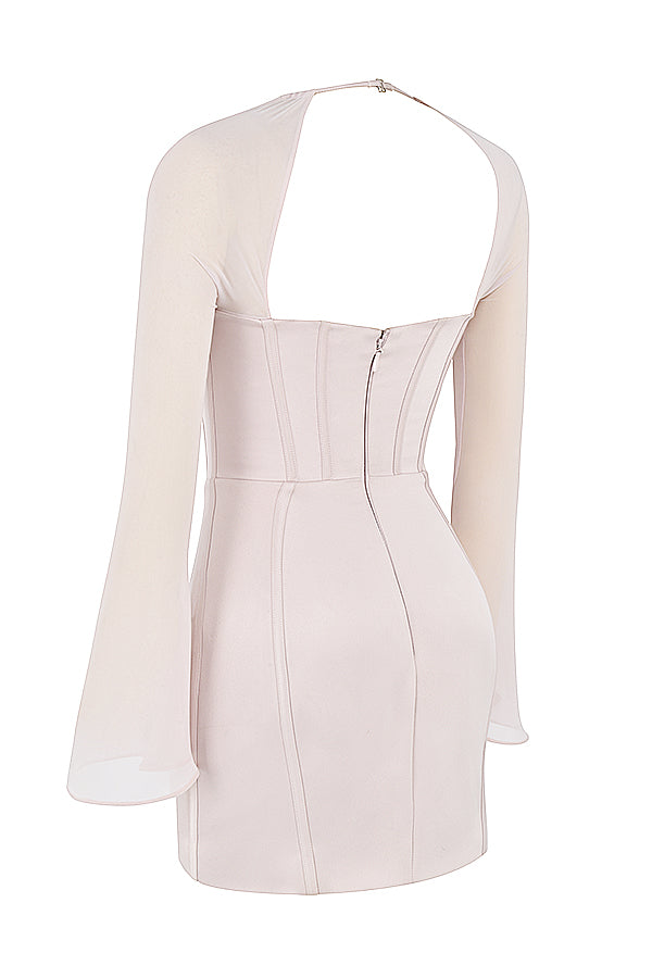 Korsettminiklänning långärmad i satin