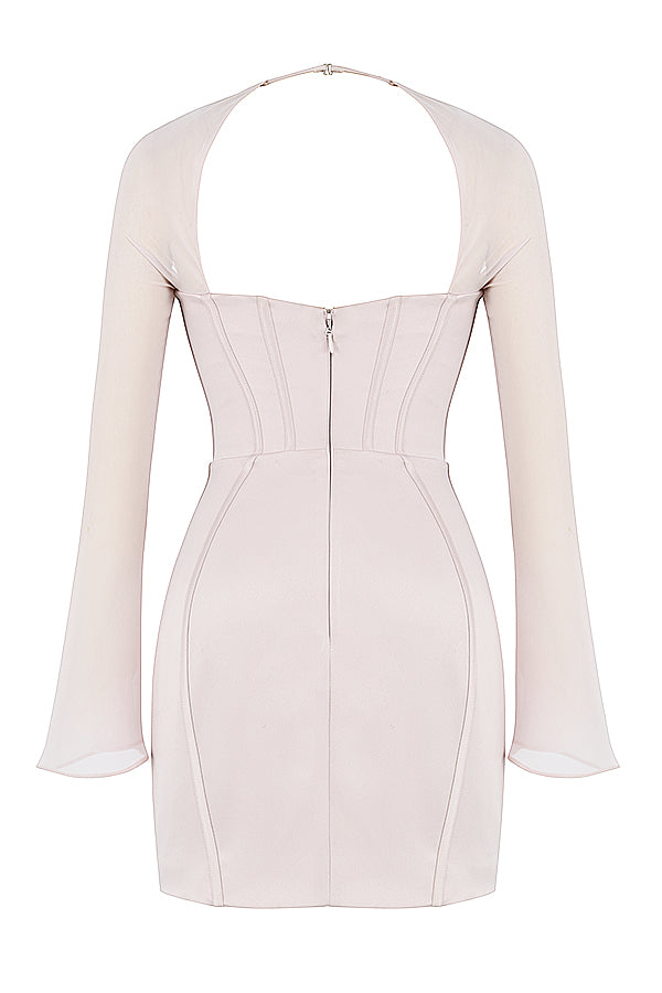 Korsettminiklänning långärmad i satin