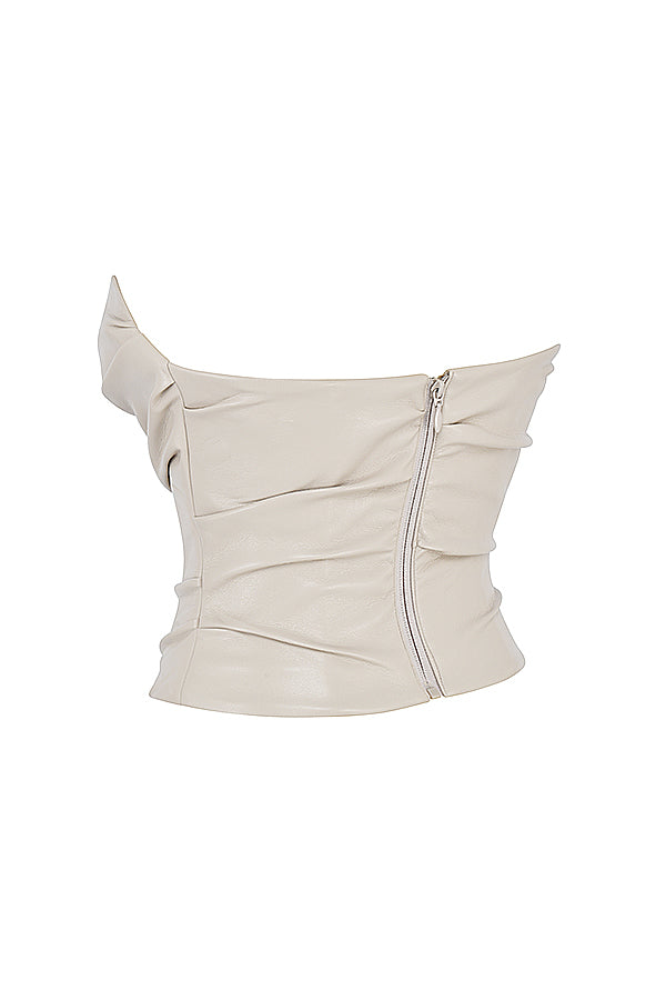 Axelbandslös korsett i organiskt läder