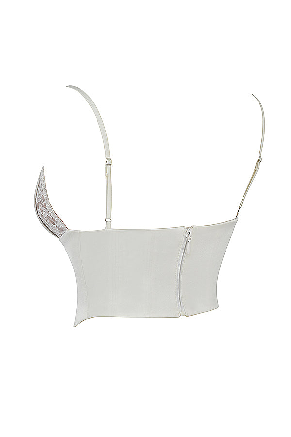 Vit korsett med satin och spets