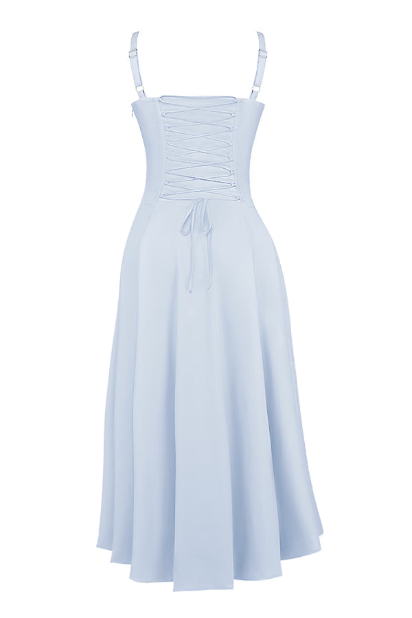 Light blue corset midi dress
