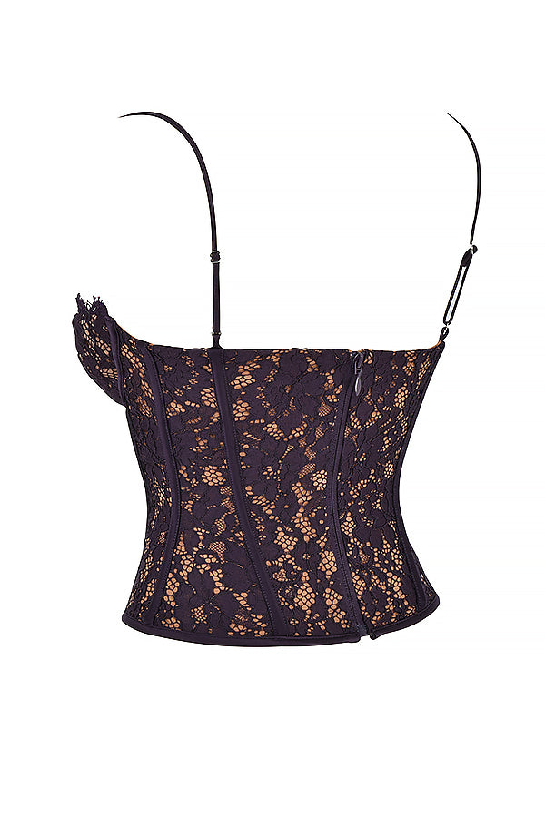 Nightshade spetsbygelkorsett med byxor med hög midja
