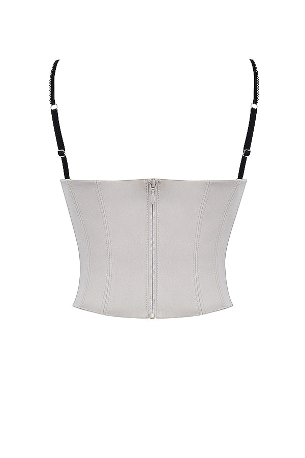 Beige satin elegant korsett