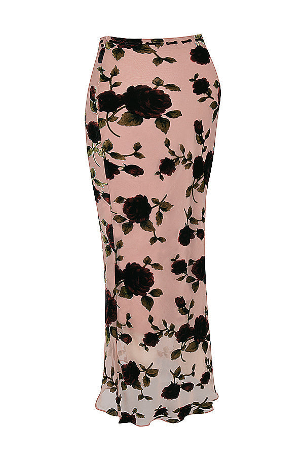 Blommig topp med matchande kjol