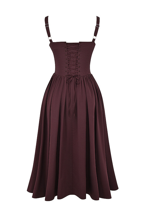 Lång knäppt lätt klänning