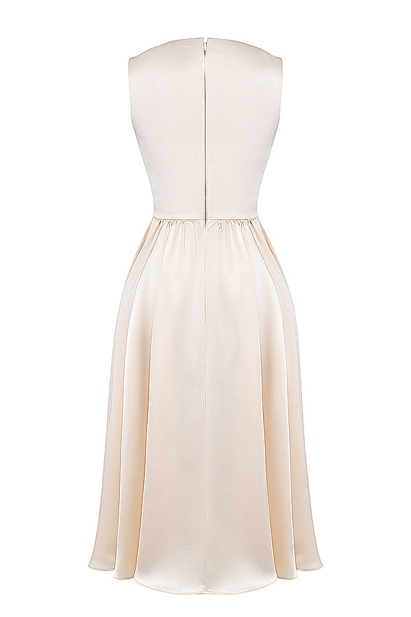 Krämfärgad avslappnad medium klänning