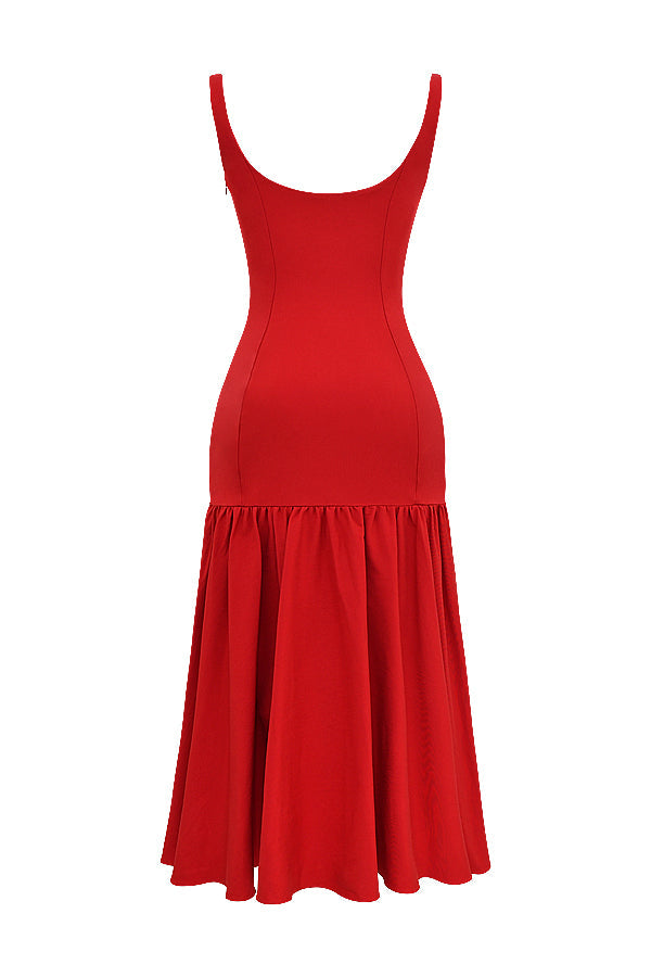 Midiklänning med droppande midja