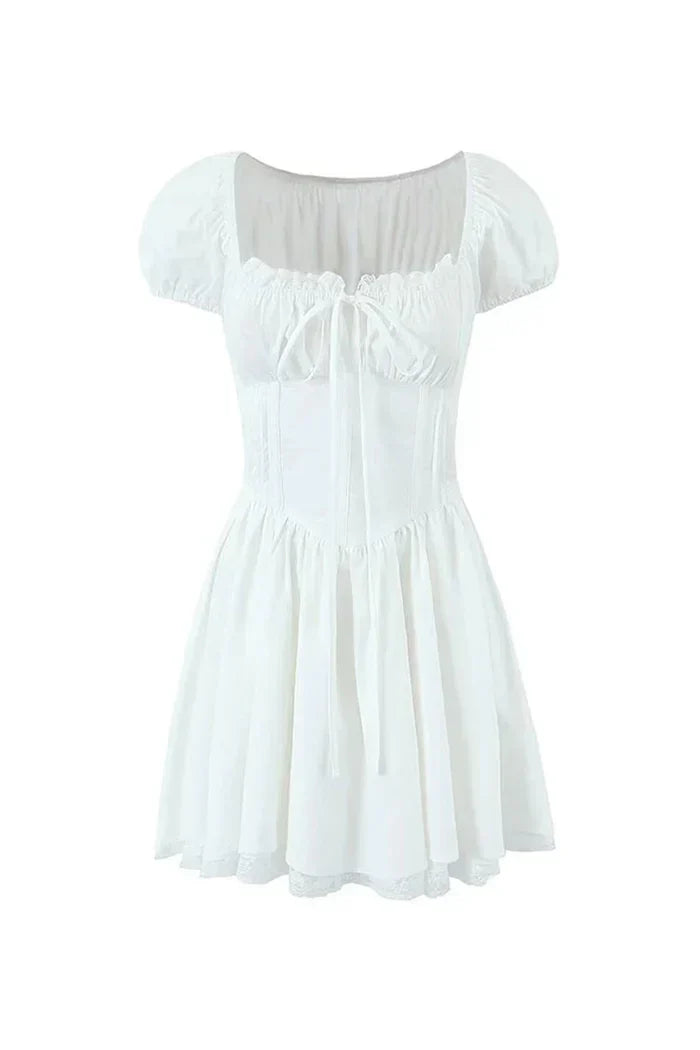 Romantic white mini dress