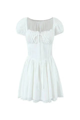 Romantic white mini dress