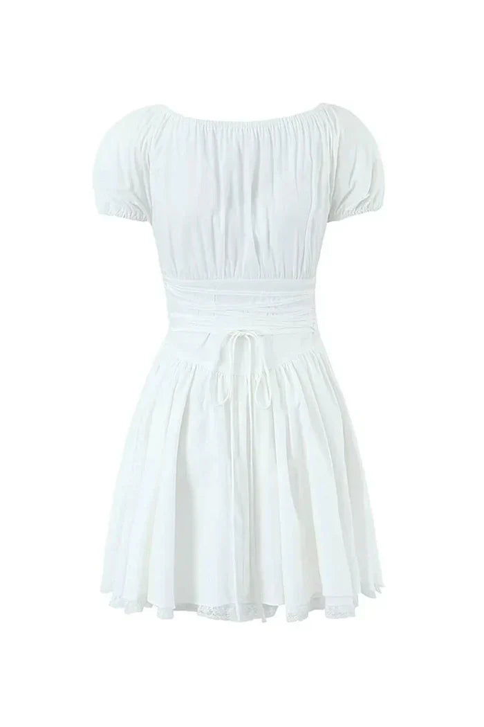 Romantic white mini dress