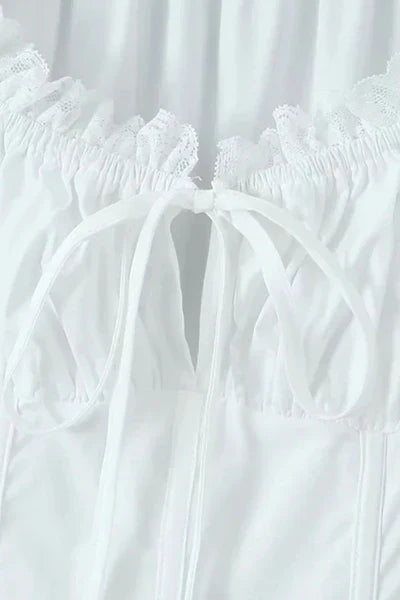 Romantic white mini dress