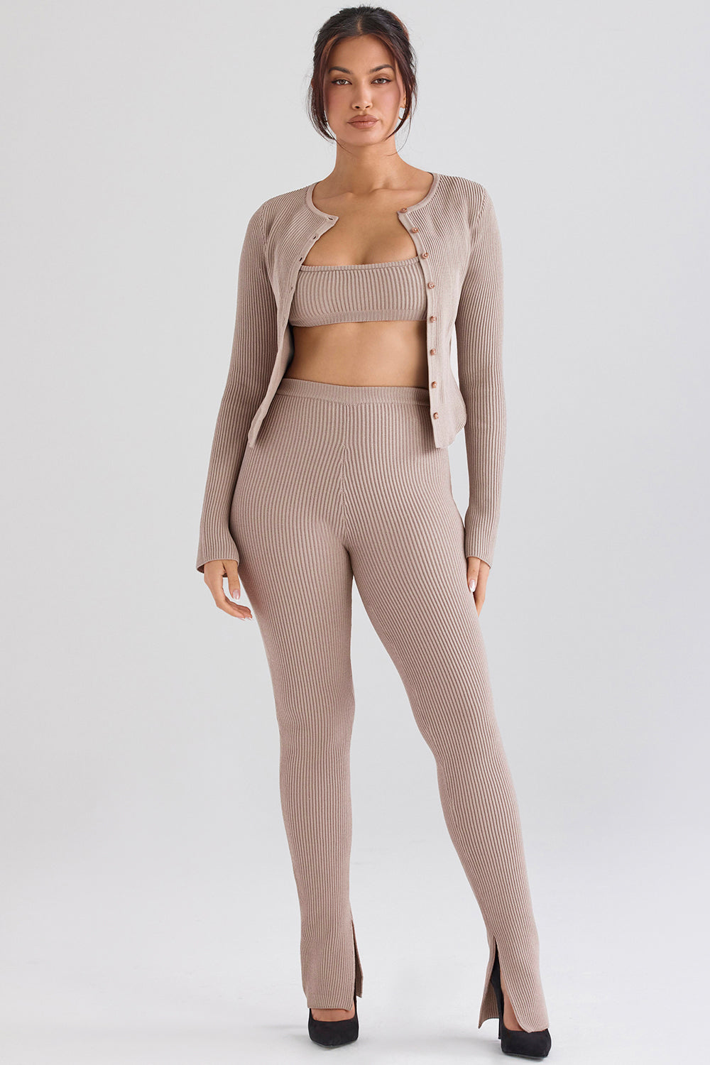 Knitted blouse with narrow pants