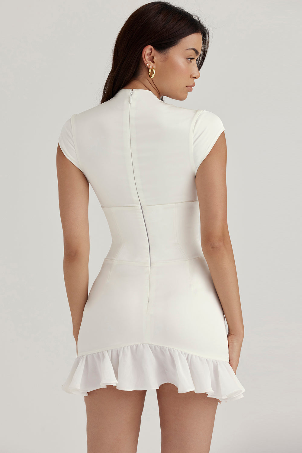 Korsett miniklänning med volanger