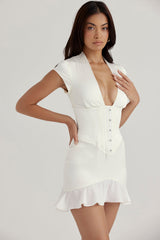 Korsett miniklänning med volanger