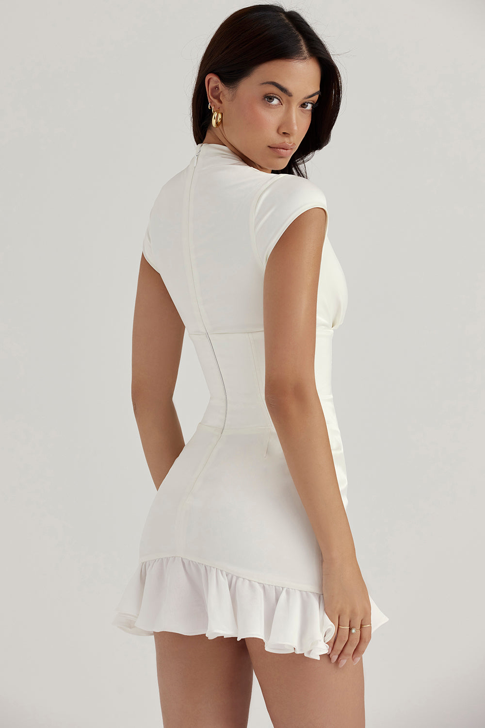 Korsett miniklänning med volanger